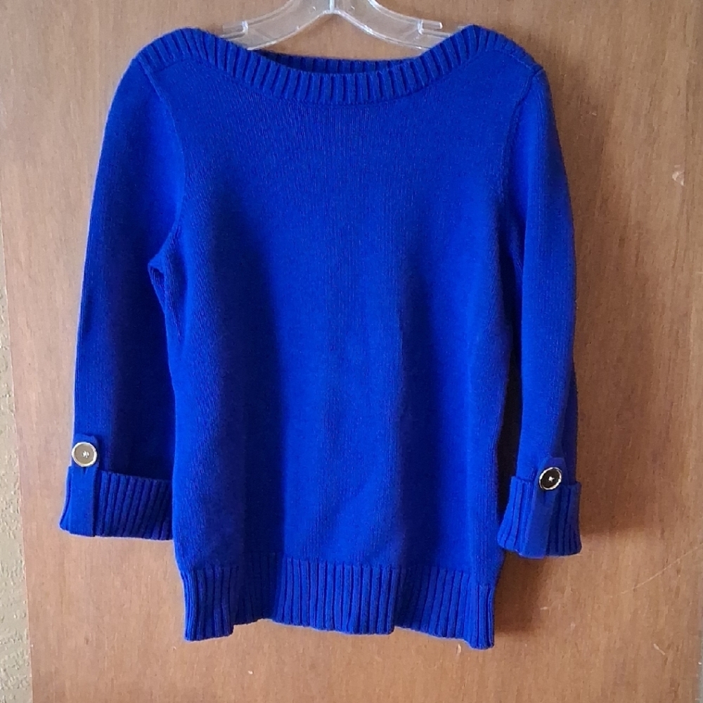 Jones New York Royal Blue Crew Neck Sweater